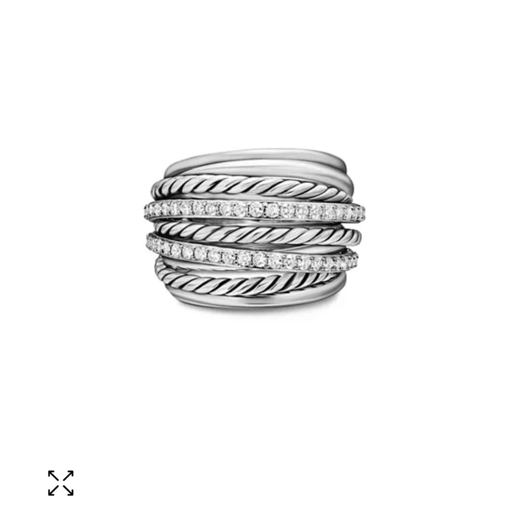 David Yurman Crossover Dome Diamond Ring sz 9… retired style!